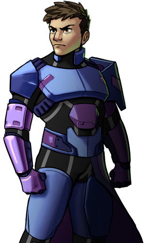 Male enforcer mission manager in Quasar Falcon